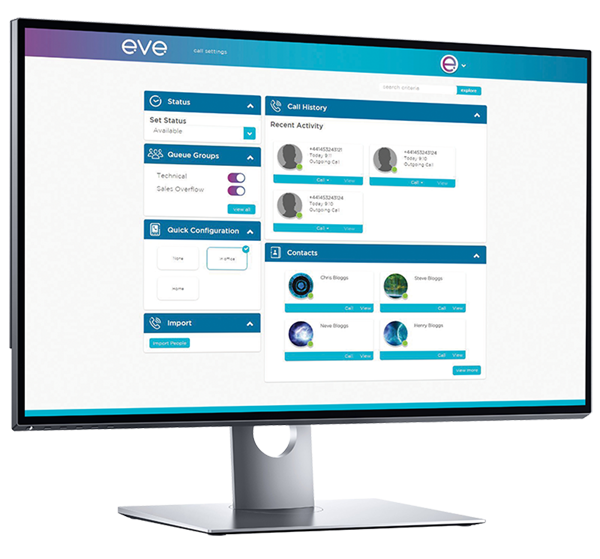 eve voice hosted VoIP cloud phone system - user dashboard